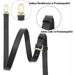 Senral Premium Taschengurt aus Echtleder – Schwarz, Verstellbar, Austauschbarer Schulterriemen
