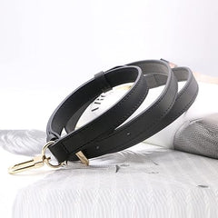 Senral Premium Taschengurt aus Echtleder – Schwarz, Verstellbar, Austauschbarer Schulterriemen