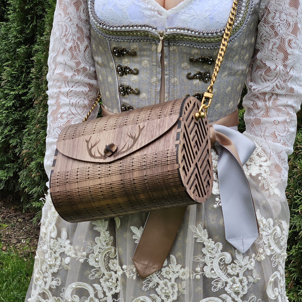 designer bag made of wood