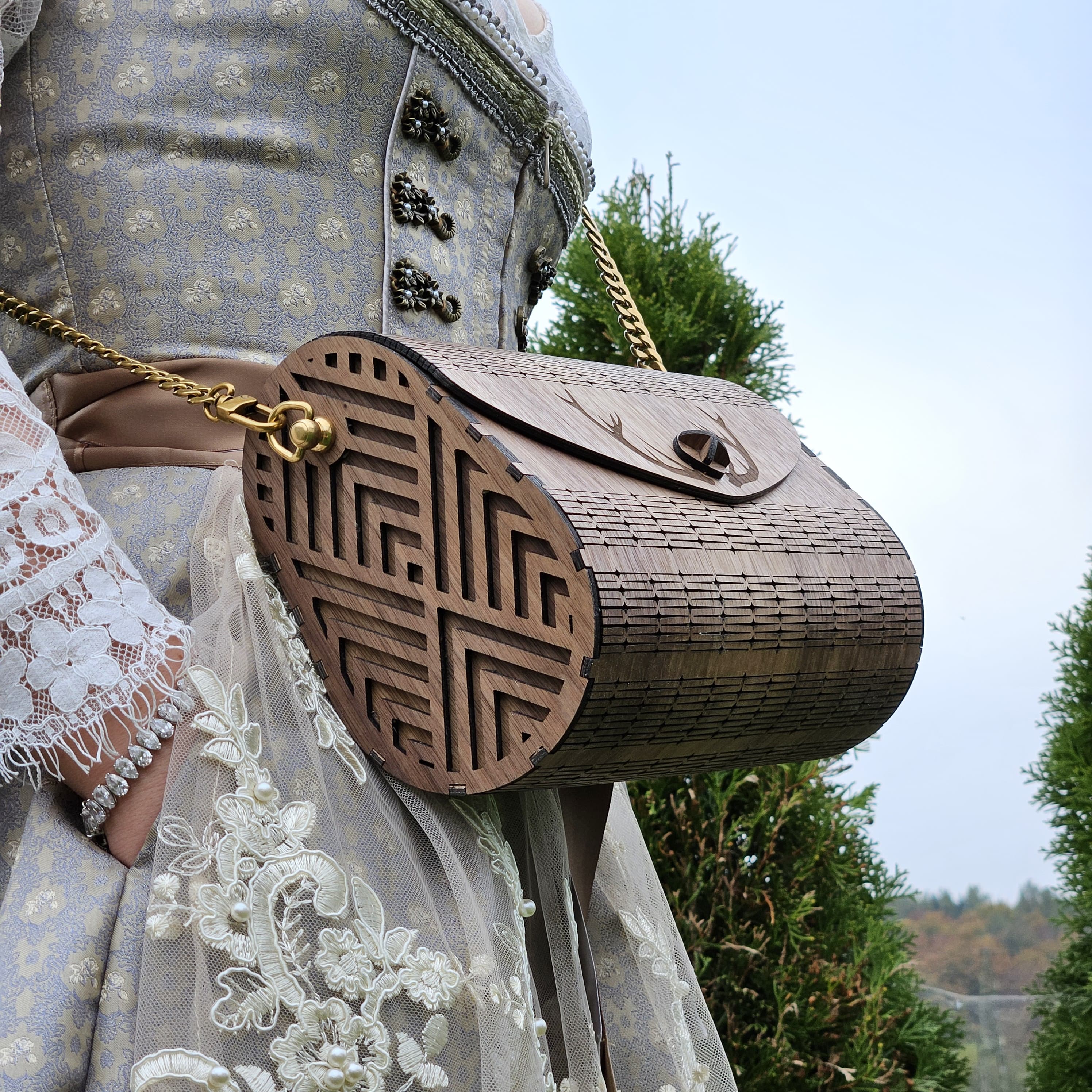 designer bag made of wood