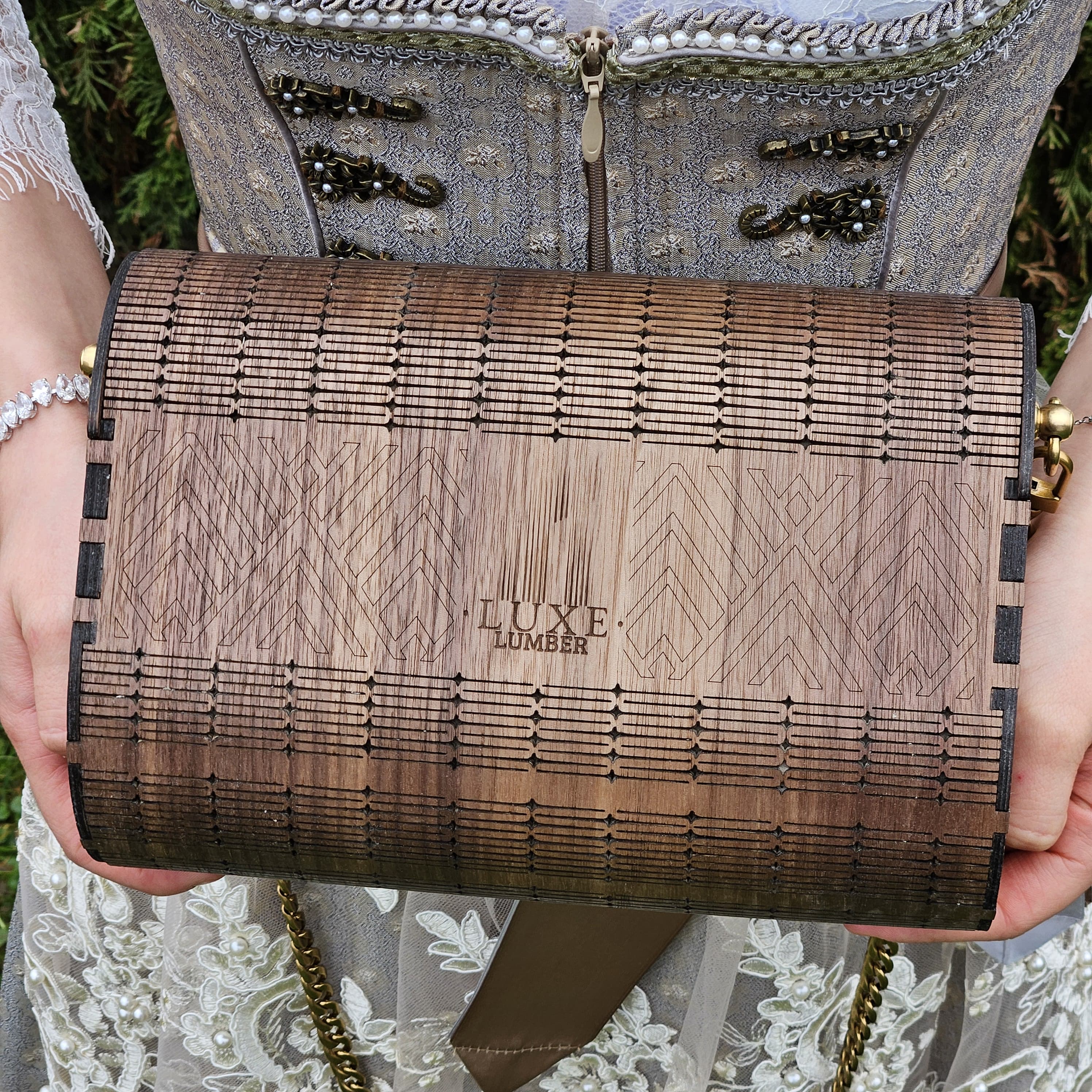 designer bag made of wood