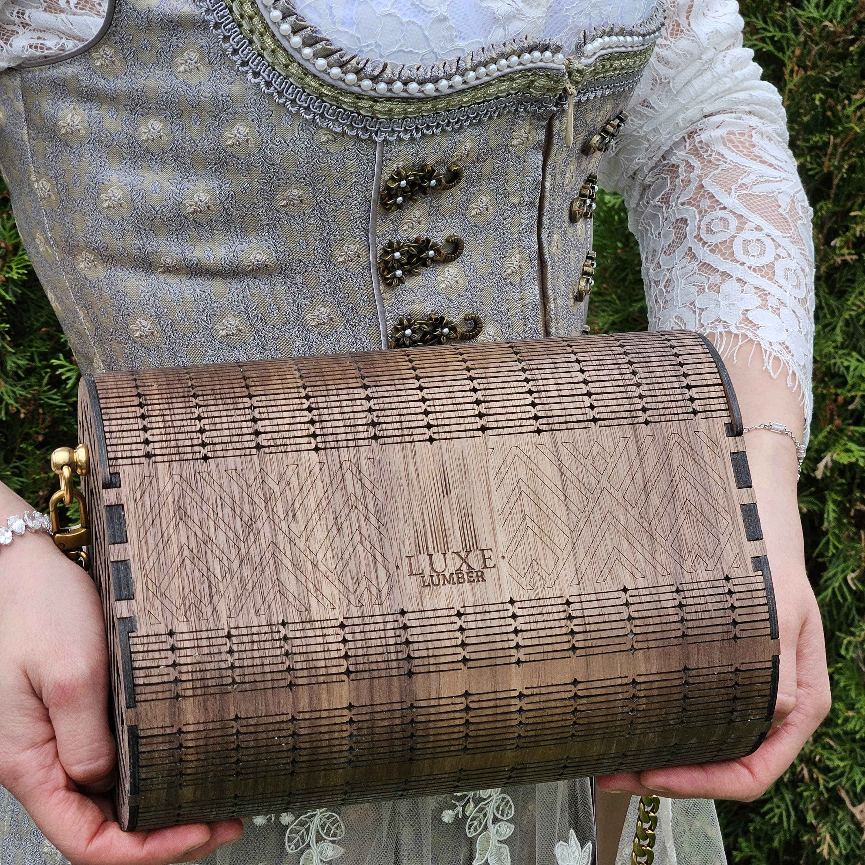 designer bag made of wood